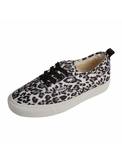 Magone Womens Vintage Leopard Print Basic Athletic Sneaker