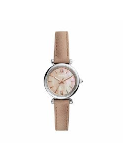 Women's Carlie Mini Stainless Steel and Leather Quartz Watch