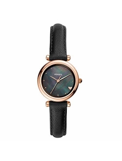 Women's Carlie Mini Stainless Steel and Leather Quartz Watch