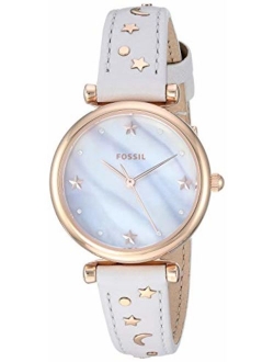 Women's Carlie Mini Stainless Steel and Leather Quartz Watch