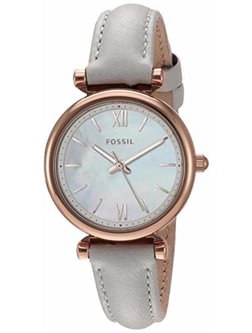 Fossil Women's Carlie Mini Stainless Steel and Leather Quartz Watch