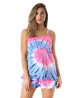 Just Love Tie Dye Pajama Short Set with Ruffle Detail