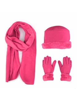 Boxed-gifts Women's Warm Fleece Winter - Women's Hat and Glove Set + Hats Gloves Scarves for Women