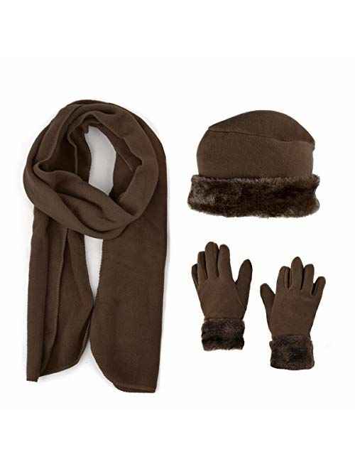 Boxed-gifts Women's Warm Fleece Winter - Women's Hat and Glove Set + Hats Gloves Scarves for Women