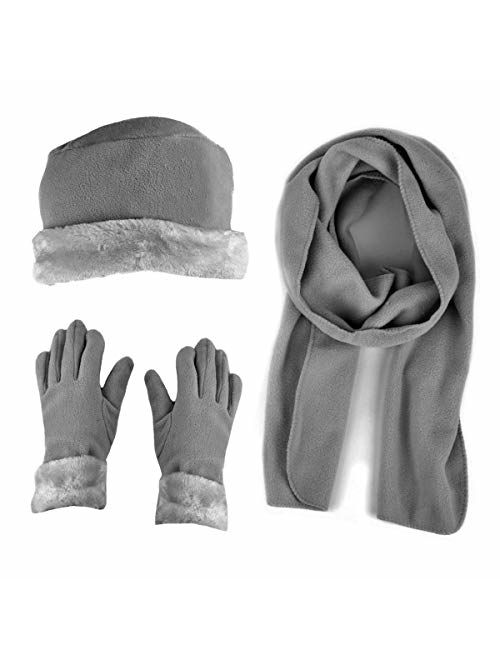 Boxed-gifts Women's Warm Fleece Winter - Women's Hat and Glove Set + Hats Gloves Scarves for Women