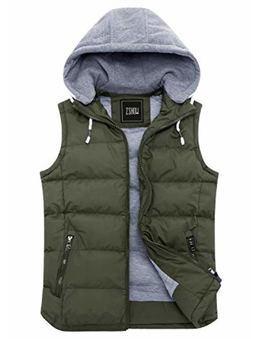 ZSHOW Women's Winter Padded Vest Removable Hooded Outwear Jacket