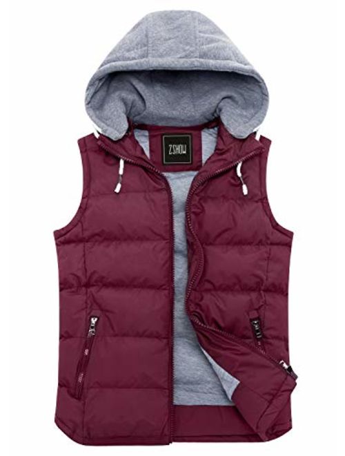 ZSHOW Women's Winter Padded Vest Removable Hooded Outwear Jacket