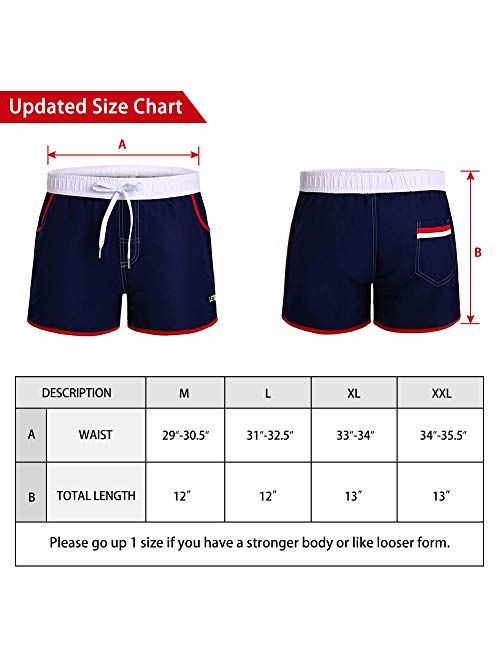 LETSQK Men's Swimwear Shorts Surf Swimsuit Swim Trunks