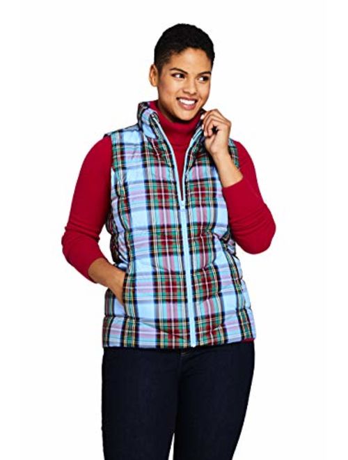 Lands' End Women's Puffer Vest Lightweight Padded Outerwear