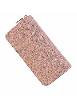 Kukoo Glitter Wallet for Women Shiny Long Phone Clutch Purse Ladies Card Holder