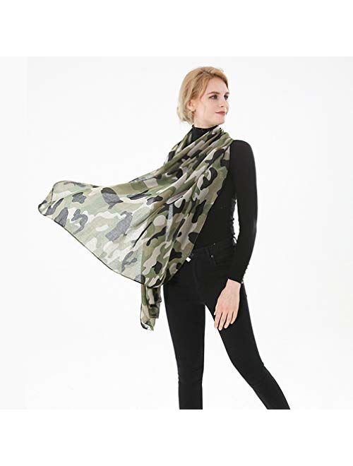 GERINLY Scarves - Lightweight Fall Winter Travel Scarf Camouflage Print Shawl Wrap