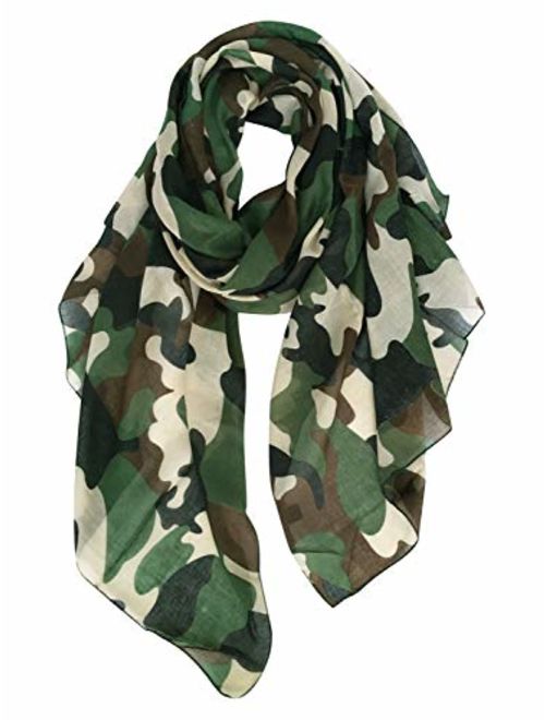 GERINLY Scarves - Lightweight Fall Winter Travel Scarf Camouflage Print Shawl Wrap