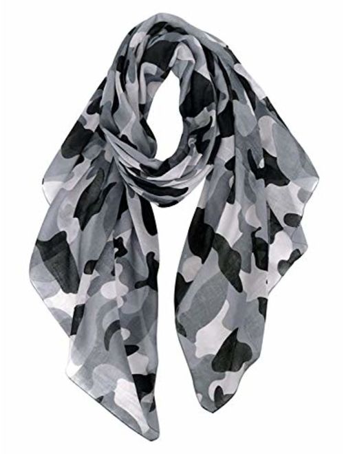 GERINLY Scarves - Lightweight Fall Winter Travel Scarf Camouflage Print Shawl Wrap