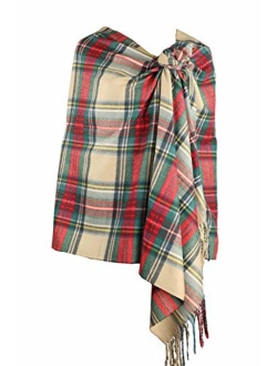 Achillea Long & Wide Scottish Clan Tartan Plaid Cashmere Feel Shawl Wrap Winter Warm Scarf 80" x 30"