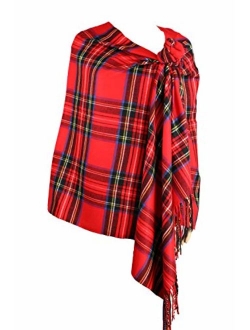 Achillea Long & Wide Scottish Clan Tartan Plaid Cashmere Feel Shawl Wrap Winter Warm Scarf 80" x 30"