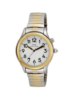 TimeOptics Women's Talking Two-Tone Day Date Alarm Expansion Bracelet Watch # GWC07TT