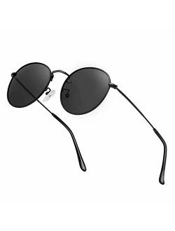 Small Round Polarized Sunglasses Retro Men Women Mirrored Lens Metal Frame Circle Sun Glasses Shades