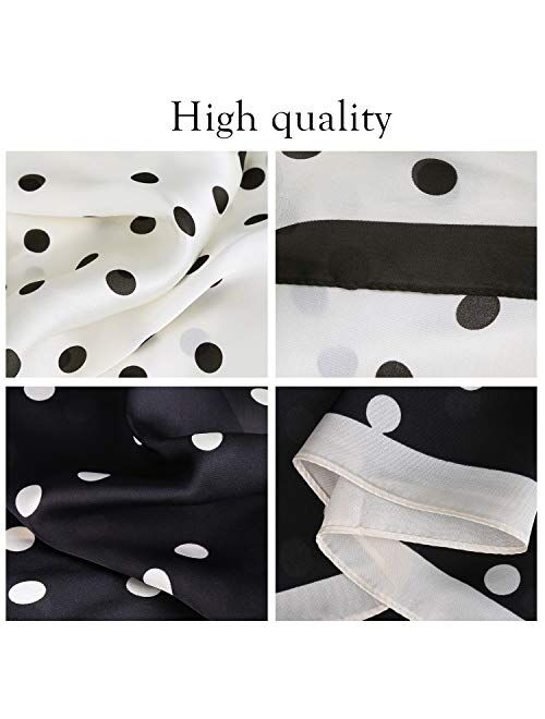 SOJOS Vintage Square Polka Dot Scarfs For Women 27'' x 27'' Silk Like Scarf Neckerchief Grace