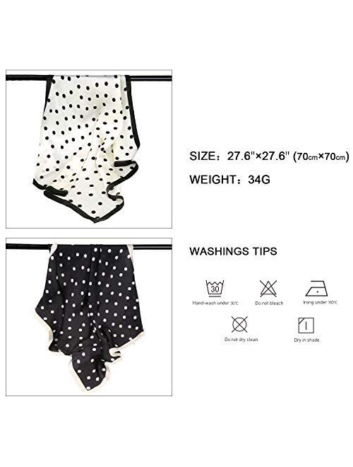 SOJOS Vintage Square Polka Dot Scarfs For Women 27'' x 27'' Silk Like Scarf Neckerchief Grace