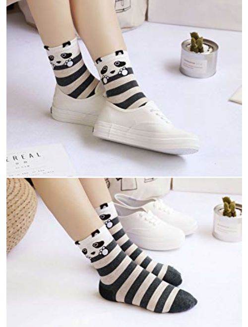 Ladies/Womens Cute Dog Casual Cotton Crew Socks Animal Printed Novelty Liner Socks