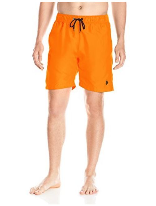 U.S. Polo Assn. Men's Solid Peached Microfiber Swim Short