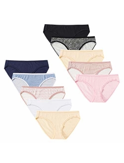 Wealurre Womens Cotton Stretch Bikini Panties Breathable Underwear 6 Pack