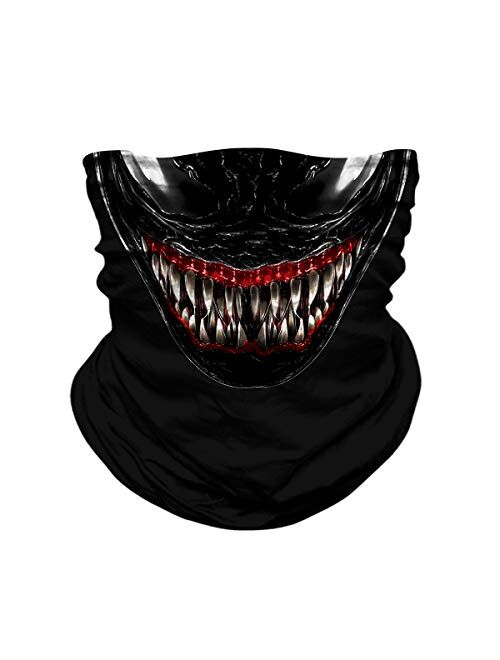 JOEYOUNG Skull Face Mask - UV Sun Mask Dust Wind Neck Gaiter, Half Face Mask for Motorcycle Riding Skeleton Bandana, Seamless Headwear Tube Mask for Fishing Hunting Cycli