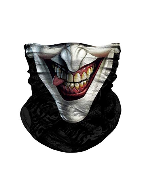 JOEYOUNG Skull Face Mask - UV Sun Mask Dust Wind Neck Gaiter, Half Face Mask for Motorcycle Riding Skeleton Bandana, Seamless Headwear Tube Mask for Fishing Hunting Cycli