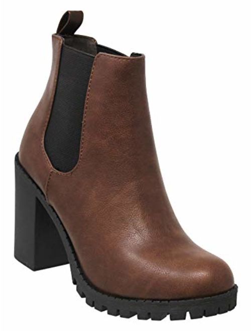 MVE Shoes Women's Soda Easy Slip On Ankle Boots