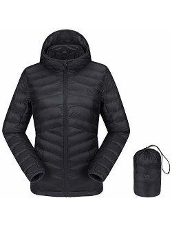 CAMEL CROWN Womens Lightweight Hooded Down Jacket Packable Puffer Insulated Coats