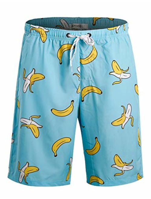 APTRO Men's Quick Dry Swim Trunks Long Palm Beach Board Shorts Bathing Suit