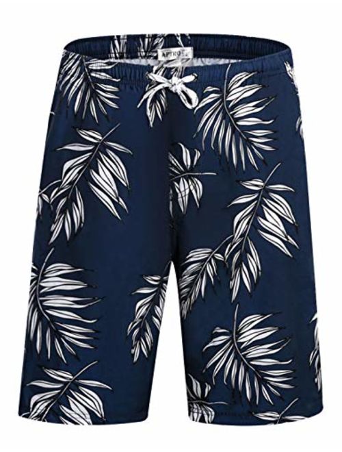 APTRO Men's Quick Dry Swim Trunks Long Palm Beach Board Shorts Bathing Suit