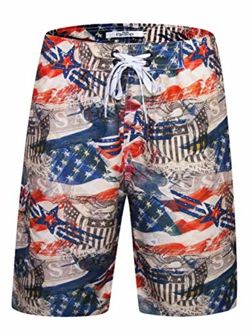 APTRO Men's Quick Dry Swim Trunks Long Palm Beach Board Shorts Bathing Suit