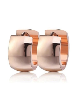 MELUOGE Unique Fashionable Stainless Steel Small Hoop Earrings for Men Women Huggie Earrings