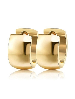 MELUOGE Unique Fashionable Stainless Steel Small Hoop Earrings for Men Women Huggie Earrings