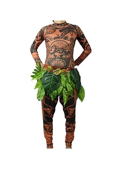 FEEAA Maui Tattoo T Shirt/Pants Halloween Adult Mens Women Cosplay Costume