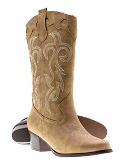 Canyon Trails Women's Classic Pointed Toe Embroidered Western Rodeo Cowboy Boots