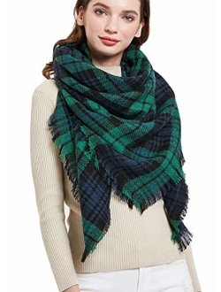 Agio Womens Warm Scarf Square Shawls Large Infinity Scarves Stripe Plaid Scarf