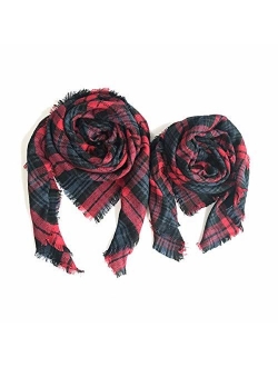 Agio Womens Warm Scarf Square Shawls Large Infinity Scarves Stripe Plaid Scarf