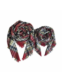 Agio Womens Warm Scarf Square Shawls Large Infinity Scarves Stripe Plaid Scarf