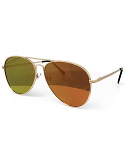 O2 Eyewear 97025 Premium Oversized Flat Aviator Mirrored Sunglass Womens Mens