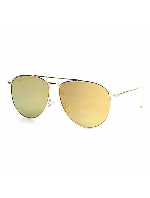 O2 Eyewear 97025 Premium Oversized Flat Aviator Mirrored Sunglass Womens Mens