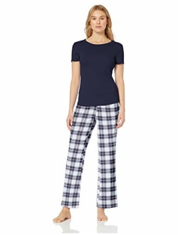 Women's Poplin Sleep Tee and Pant Set