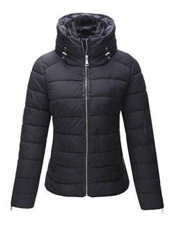 Bellivera Women's Quilted Lightweight Padding Jacket, Puffer Coat Cotton Filling Water Resistant
