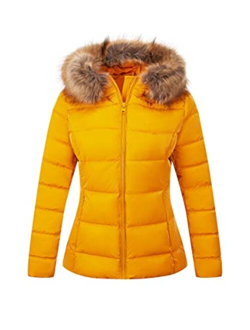 Bellivera Women's Quilted Lightweight Padding Jacket, Puffer Coat Cotton Filling Water Resistant