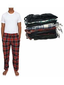 Men's 4 Pack 100% Cotton Flannel Pajama Sleep Pant - Lounge Pants