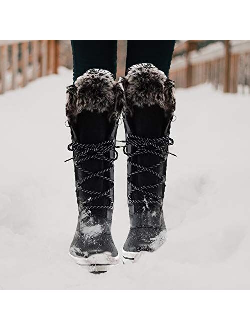 ArcticShield Women's Melissa Warm Waterproof Insulated Fur Collar Durable Winter Snow Boots