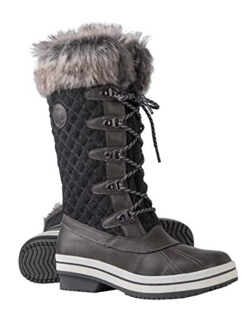 ArcticShield Women's Melissa Warm Waterproof Insulated Fur Collar Durable Winter Snow Boots