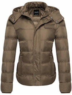 Wantdo Women's Thick Winter Coat Quilted Warm Puffer Jacket with Removable Hood