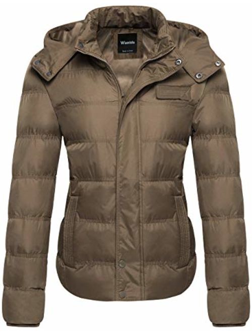 Wantdo Women's Thick Winter Coat Quilted Warm Puffer Jacket with Removable Hood